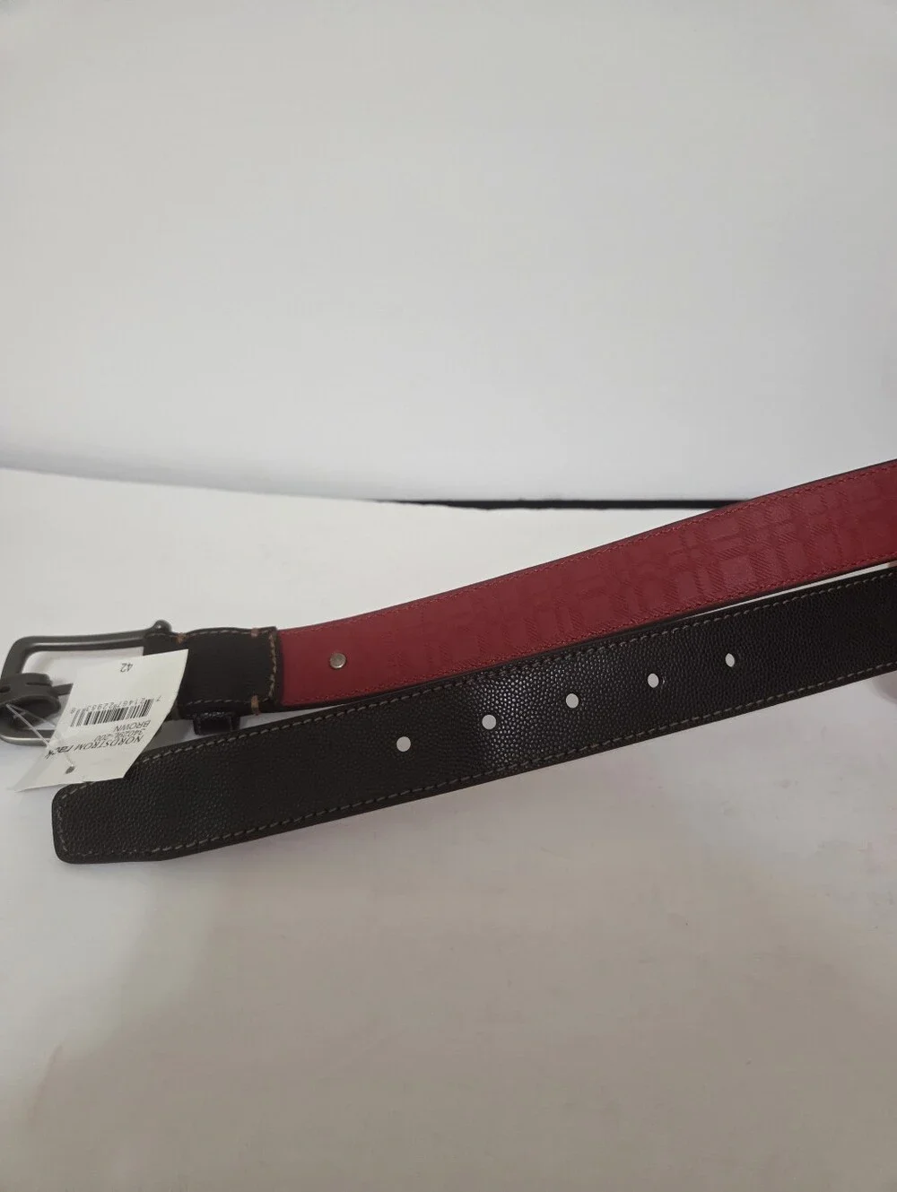 Boconi Mens Brown Leather Belt Size 42 NWT
